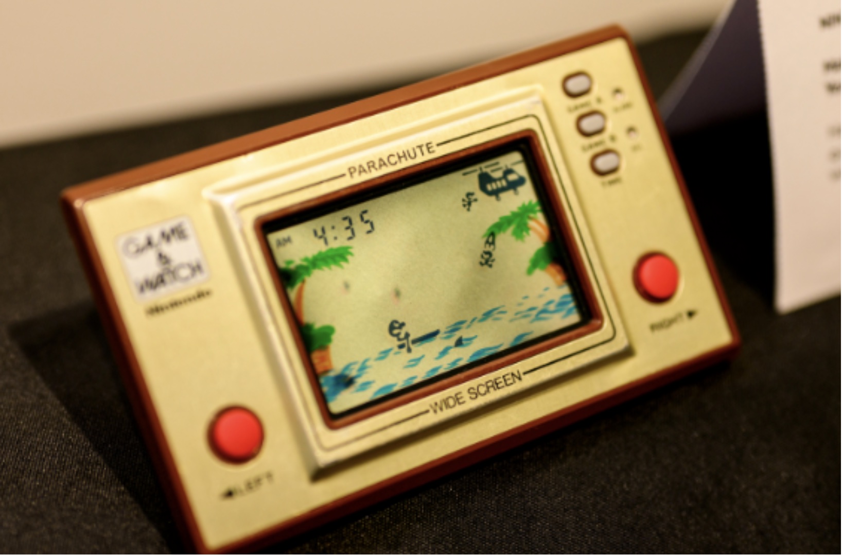 Nintendo Game & Watch Parachute handheld on display